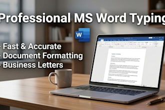 do professional ms word typing and document formatting