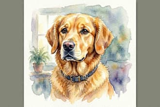create a custom watercolor pet portrait or pet painting