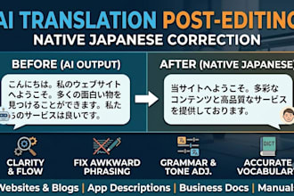 do native japanese post editing and mtpe for ai translation