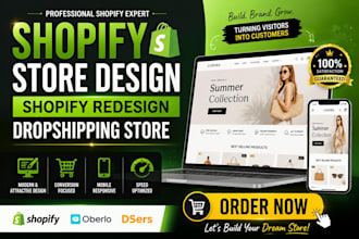 design shopify store, shopify website redesign, shopify dropshipping store