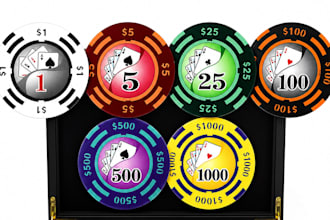 design modern poker chip or poker logo for your brand