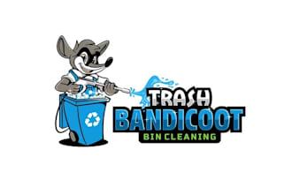design powerful bin cleaning company logo