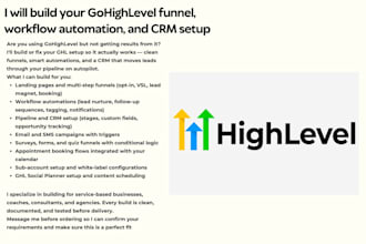 build your ghl funnel, workflow automation, and CRM setup
