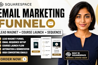build squarespace email marketing funnel lead magnet course launch sequence