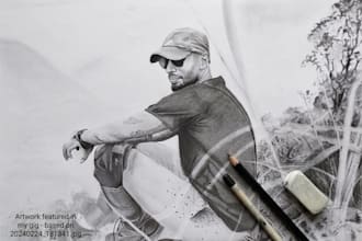 draw a realistic graphite pencil portrait from your photo