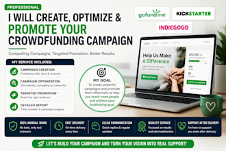 create a high converting crowdfunding campaign and promote it