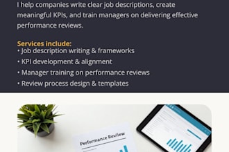 create job description, kpis and performance review training