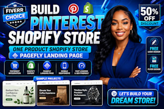 build pinterest shopify store one product shopify store pagefly landing page