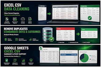 clean and organize your excel or CSV data professionally