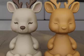 model cute character,realism blend,rpg,paperweight,chibi for desk docor,sculpt3d