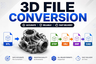 convert stl, step, obj and cad files accurately