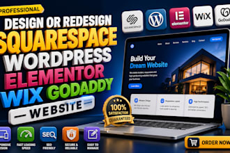 design or redesign web squarespace wix wordpress elementor godaddy website