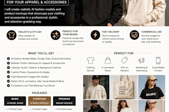 create ai models and product mockups for your apparel and accessories