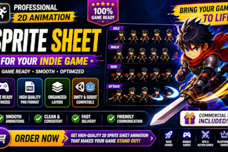 create 2d animation sprite sheet for your indie game