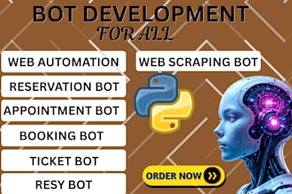 make web automation, reservation bot and appointment booking bot, web scraper