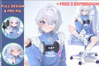 draw and rig anime live2d vtuber model, vtuber rigging, streaming avatar, chibi