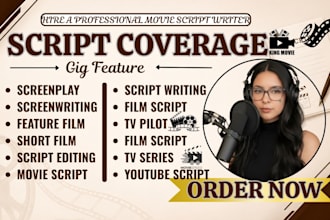 write professional screenplay script coverage, analysis and detailed feedback