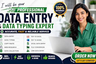 be your professional im worker, data typist