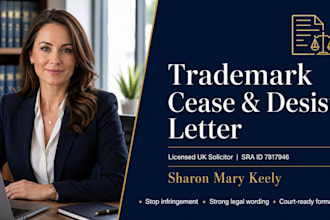 draft an authoritative UK trademark cease and desist letter
