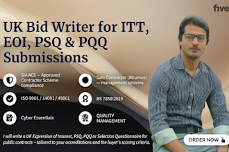 write a UK tenders, bids writer eoi, rfp, psq or quality questionnaire