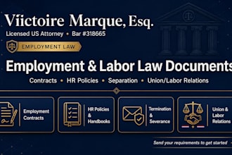 draft legal employment contracts and contractor agreements as a US attorney