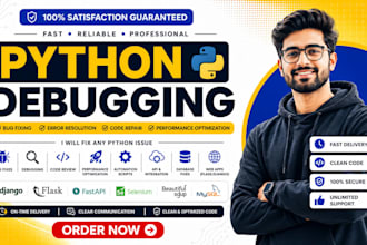 debug python code, fix bugs, errors, scripts, automation and API issues