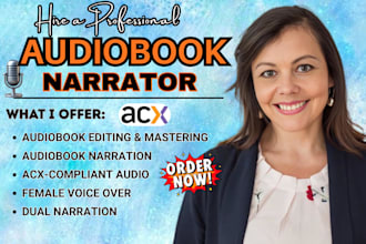 narrate your debut novel, dual female voice over for fiction book, acx audiobook