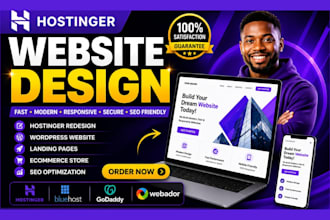 build hostinger website, hostinger redesign, wordpress website, bluehost website