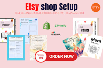 design printable digital planners for etsy and journals in canva