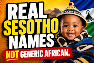 give authentic basotho names for baby, adult or character
