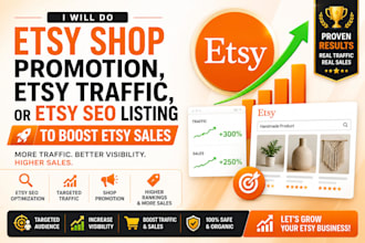 do etsy shop promotion, etsy traffic, or etsy seo listing to boost etsy sales