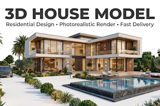 create a 3d house model for realistic architectural visualization