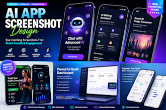 design ai app store screenshots and saas app screenshots that convert