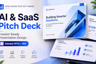 pitch deck design for ai startup saas business and machine learning investor