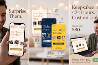 create a romantic website for valentines or birthday