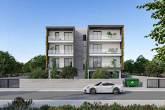 transform old building apartment to new luxury home exterior render, VR property