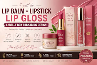 do lip balm lipstick, lip gloss label design box packaging design