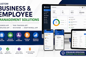develop business app, task tracking app, employee app, HR, staff payroll app