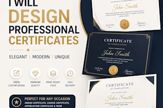 create elegant award course and appreciation certificates