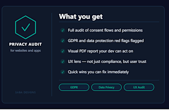 do a privacy audit for your website app and check gdpr compliance