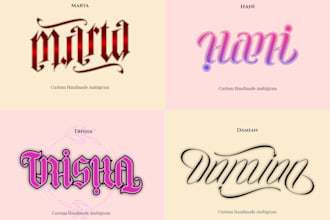 design a stunning couple name ambigram for wedding and gifts