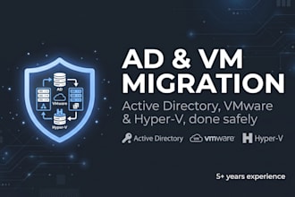 migrate ad hyperv vmware or proxmox servers and virtual machines