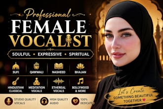 record female vocalist, qawwali, nasheed, spiritual vocals, soulful female sufi