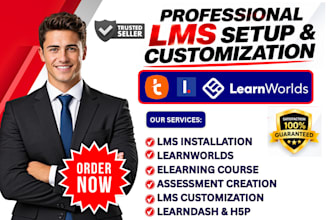 set up elearning course on learnworlds canvas lms talent lms h5p learndash