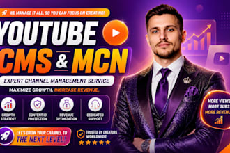 manage youtube cms, mcn, content id and monetize your channel professionally