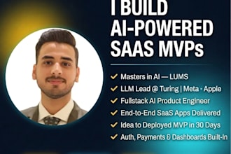 develop ai fullstack  saas web apps, frontend, backend, mvp devleoper