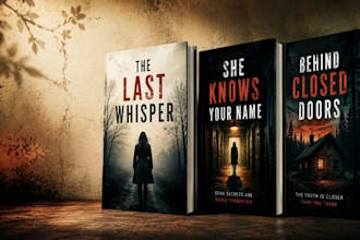 design a captivating psychological thriller book cover