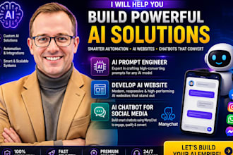 do ai prompt engineer, develop ai website, ai chatbot for social media manychat