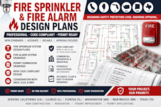 design fire sprinkler and alarm plans for ca il fl wa nm tx