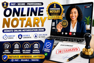 provide remote online notary, same day notarization, emergency notary services